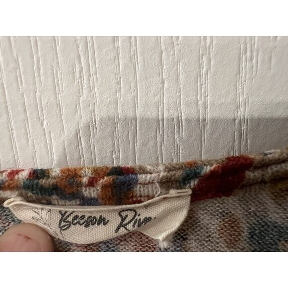 Beeson River Mixed Print Ted Green Long Balloon Sleeve V Neck Top Women Size M - Picture 3 of 6